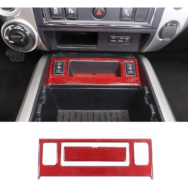 Soft Carbon Fiber Center Console Seat Heating Button Switch Trim Sticker Fit for Nissan Titan 2016-2023, Console Heating Button Panel Trim Cover