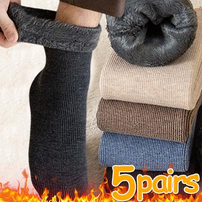 Damen Herren Wintersocken Warm Verdicken Thermo-Bodensocken Schneestiefel Weiche Kaschmirsocken Aus Samt Schlaf Einfarbige Bodensocken Für Zuhause