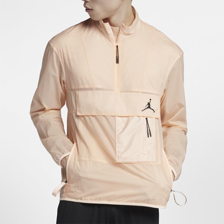 Jordan Chaqueta Deportiva Lisa con Cuello Alto y Media Cremallera para Hombre Rosa AJ1070-814