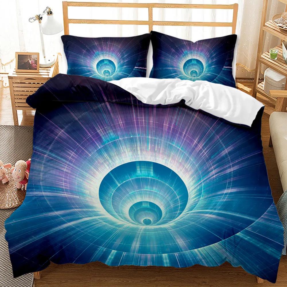 Stjärnklar Himmel Påslakanset King Size Grön Himmel Tema Abstrakt Stil Arrangemang Kosmos Koncept Tryck Twin Polyester Sängklädesset