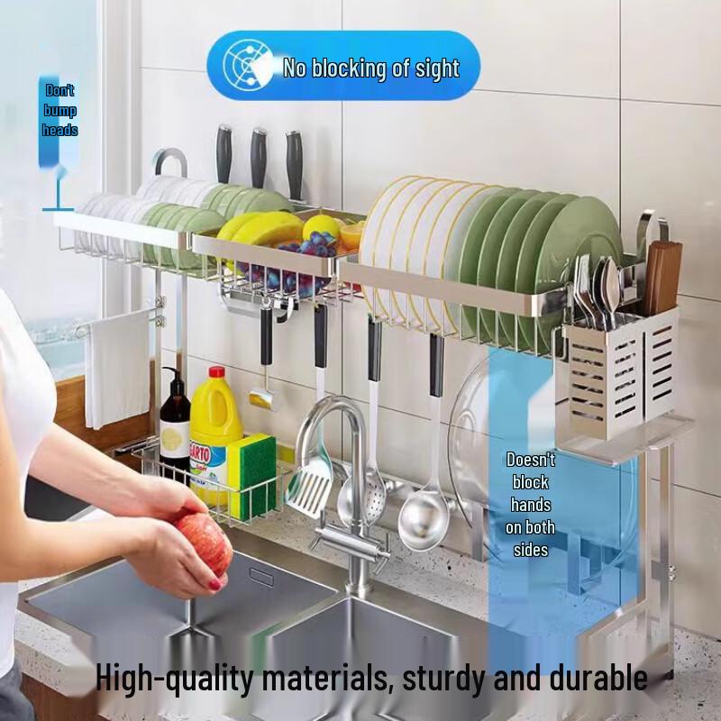 Beifu 93CM Stainless Steel Kitchen Countertop Dish Drying Rack