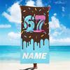 Pink Personalized Name Ice Cream Melt Fun Baseball Beach Towel - Soft & Comfortable,Ideal for Beach Kid Girls Gift,Wholesale