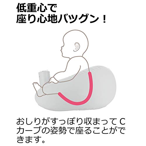 Richell Fluffy Baby Sofa, Light Gray, Ages 7 Months to 2 Years