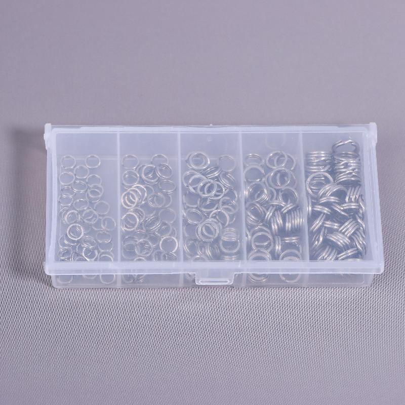 200pcs Fishing Split Ring Kit Stainless Steel O-Shaped Ring Set Fishing Lures Connectors Fishing Jigging Tackle Split Rings Set