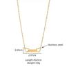European Bestseller Stainless Steel Horizontal Bar Necklace with Hollow Heart & Name Engraving Option