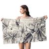 White-flowered Back Series digital-printed polyester Superfine fiber double-sided fleece Beach vacation bath towel, beach towel