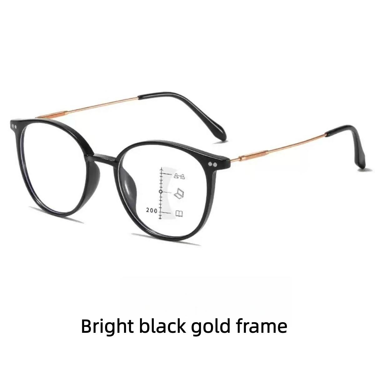 European and American fashionable men s and women s multi focus anti blue light reading glasses, anti eye fatigue reading glasse +150