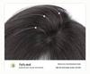 Women's Real Hair Wig Pieces - Human Hair Top Hairpiece with Fake Bangs