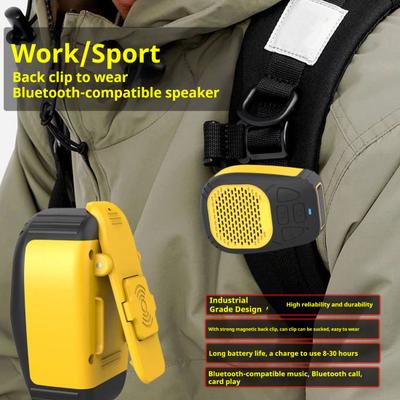 Wearable Bluetooth-compatible Speaker Clear Sound IP56 Waterproof Universal Magnetic Clip-on Wireless Portable Speaker