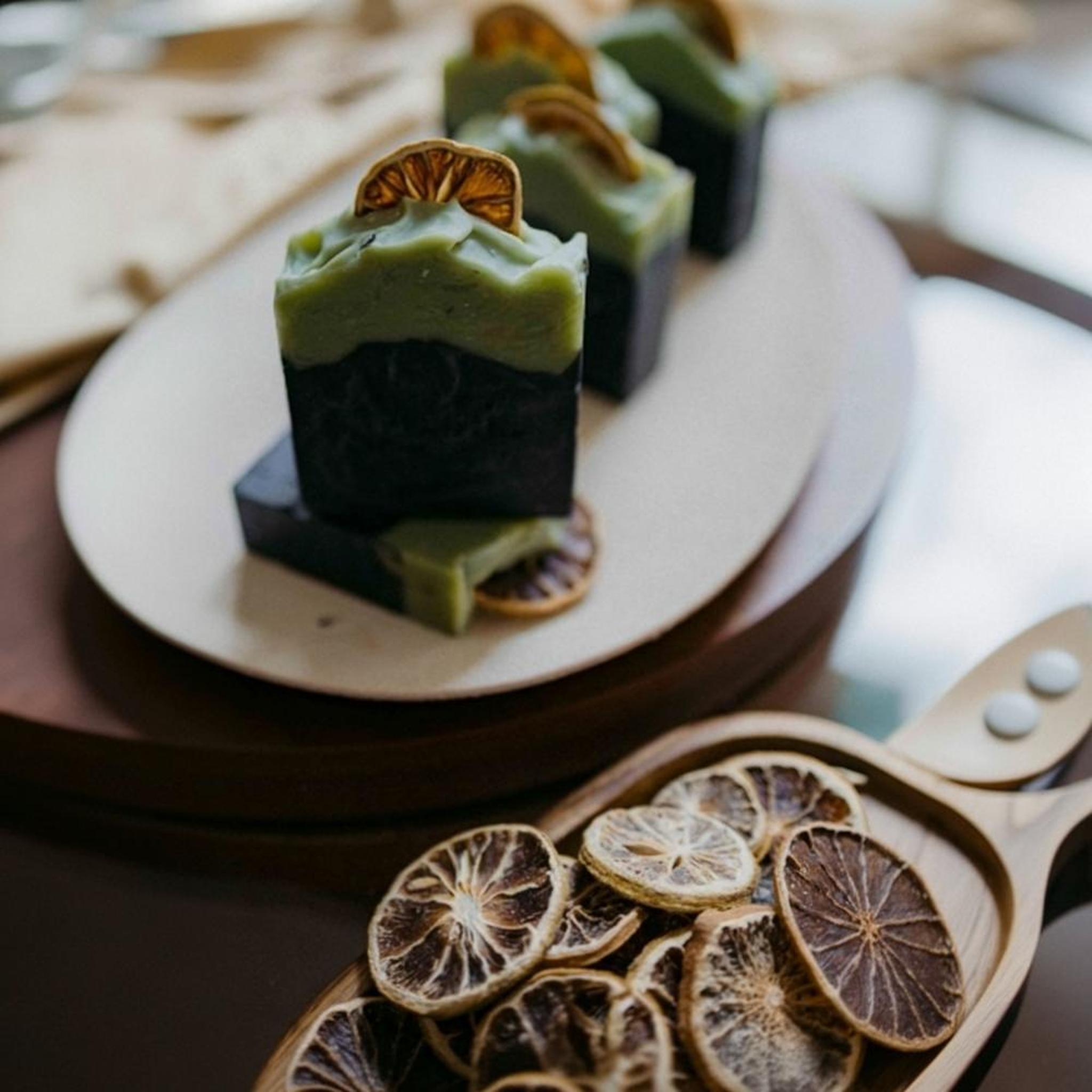 Charcoal Lime Luxury Cold Process Soap Pack of 2 чёрный