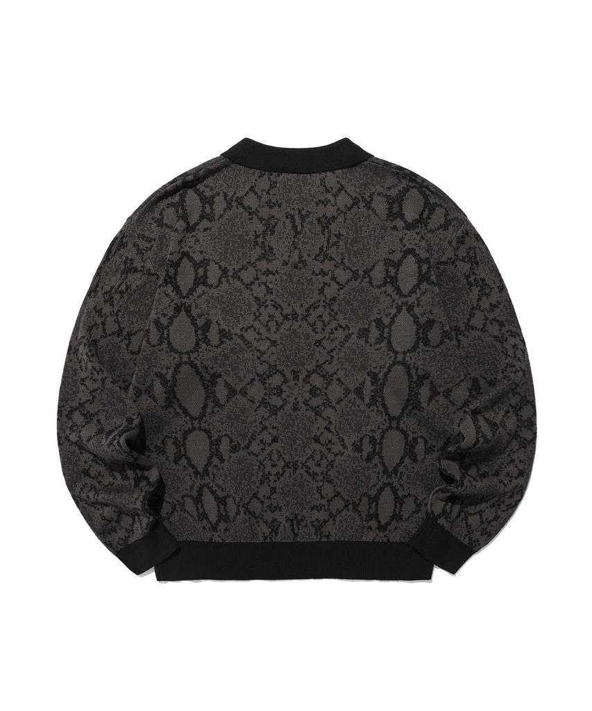 ISTKUNST Python Polo Knit_Black(Ik2Efmk640A)