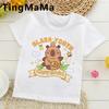 Women Men Capybara Tees Short Sleeved Clothes Boys Girls Round Neck Tops Couple Cute Cartoon Capybara