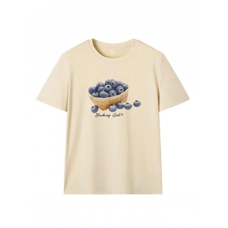 Blueberry Print Pure Cotton Summer Top