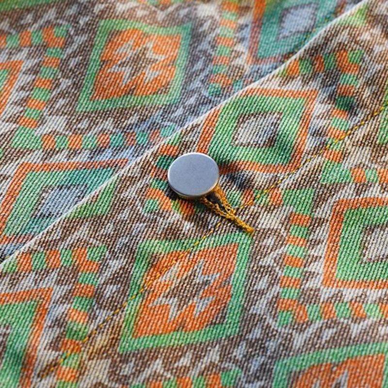 Men's High-End American Retro Printed Denim Jacket - Loose Casual Design #NZ01