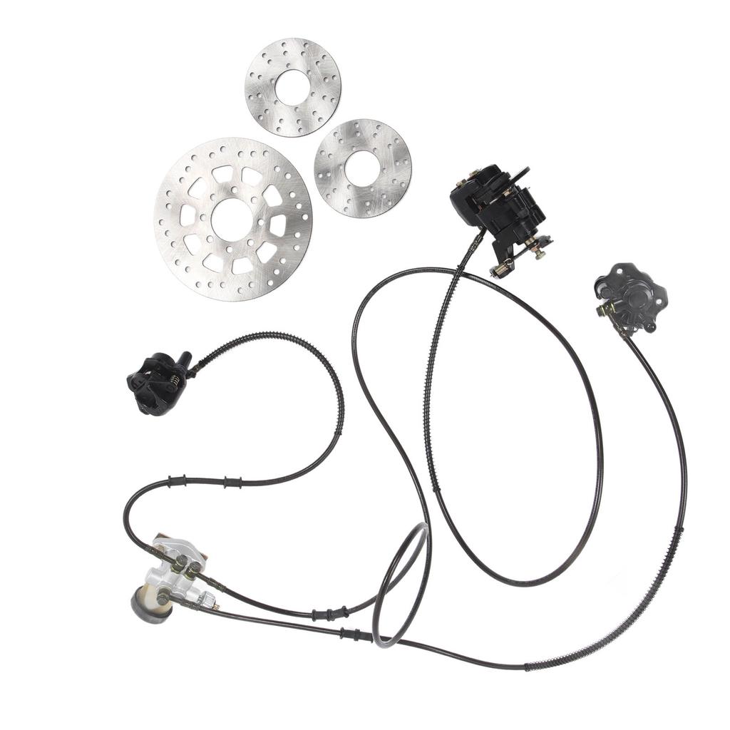Brake Master Cylinder Kit Hydraulic Disc Brake Set with 3 Brake Discs for 150CC Go Kart ATV