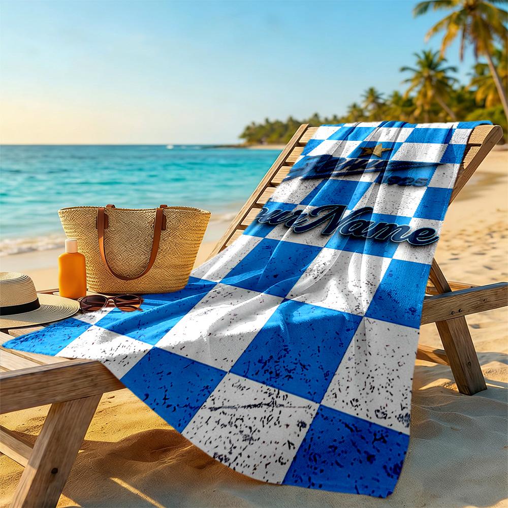 Fc Zenit Saint‑petersburg Personalized Text Beach Towel Quick-Dry Soft Microfiber Suitable for Sports Travel Swimming Yoga Bathroom Beach And Pool