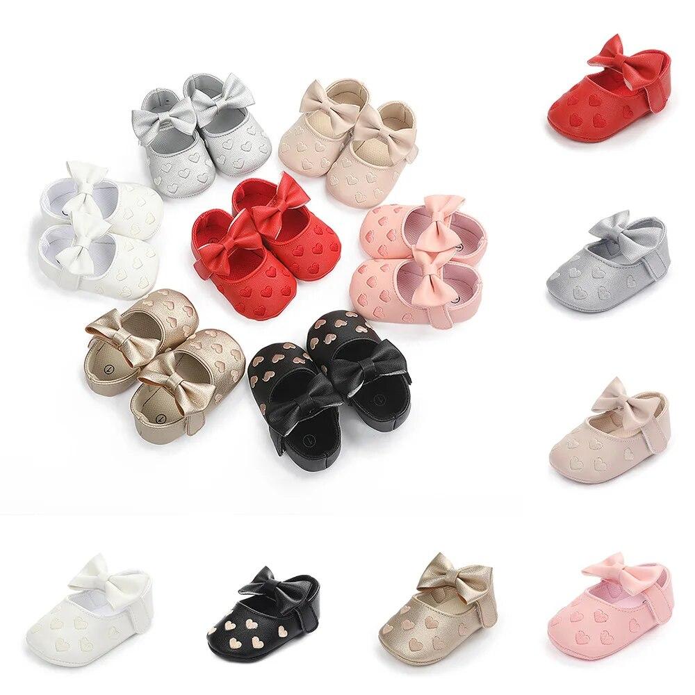 Newborn Baby Girls Shoes PU Leather Buckle First Walkers Big Bow Summer Princess Shoes Party Wedding Baby Girl Shoes