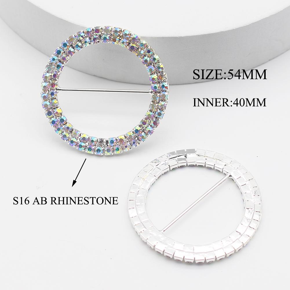 

New Size 5Pcs/lot 4cm Double row AB Rhinestone Buckles Silver Metal Chair Sash Ribbon Slider Buckle DIY Intimate Accessories серебряный