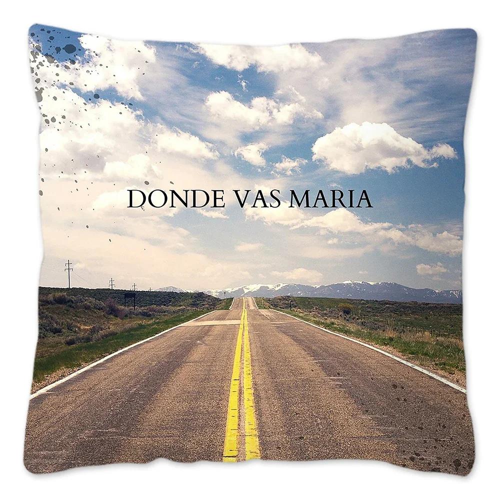 Poszewka na poduszkę w stylu retro Route 66 Dekoracja domu Poliestrowa poszewka na poduszkę na sofę Samochód Poszewka na poduszkę do rzucania Naturalny krajobraz Funda Cojin