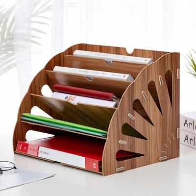 Ahşap Renkli Ofis Masası Düzenleyici Kendin Yap Belge Dosya Dolabı Çok Fonksiyonlu Masa Aksesuarları Depolama Dergi Kitap Masa Rafı ZM