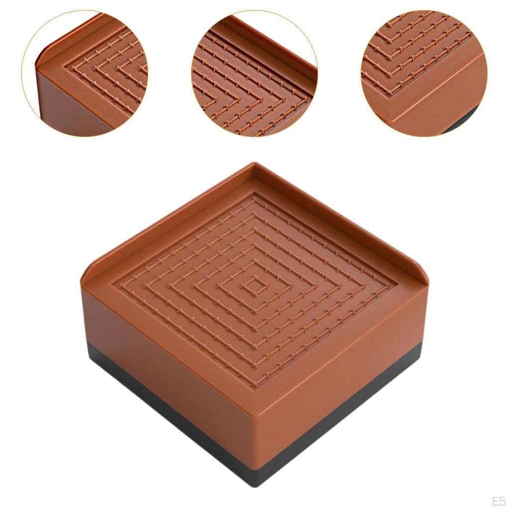 4 Pieces Bed Risers Furniture Leg Extenders Lifters Portable Simple Sturdy Nonslip Raising Blocks