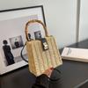 Summer New Straw Handbag Women Handmade Woven Crossbody Bag Seaside Beach Shoulder Bag Bohemian Lady Small Phone Bag and Wallet