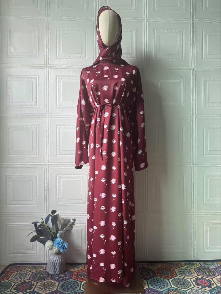 2025 Elegantes Sommer Langarm Druckkleid - Locker & Bequem