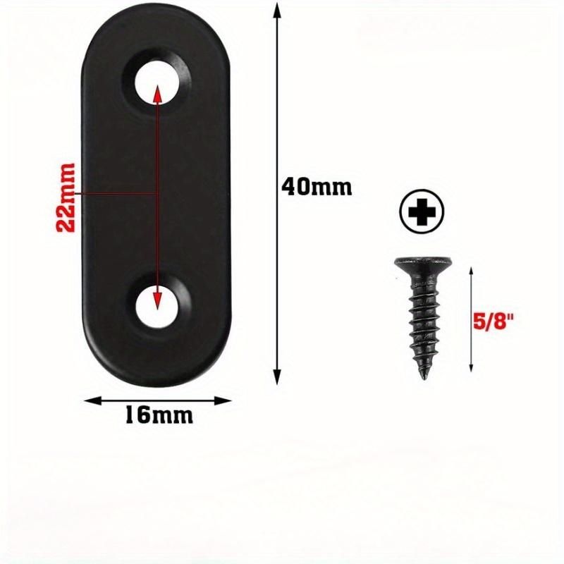 Heavy-Duty Thickened Black Stainless Steel Flat Corner Brackets - Right Angle Shelf Supports & Furniture Fixing Hardware