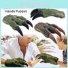 Realistic Dinosaur Hand Puppet Glove Toy For Boys Green/brown Interactive And Educational