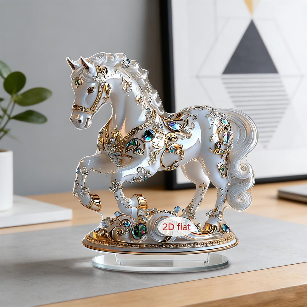 2026 Year Of The Horse 2D Acrylic Laser Relief Home Desktop Ornament, Living Room, Bedroom, Festival Symbolism Decoration Props