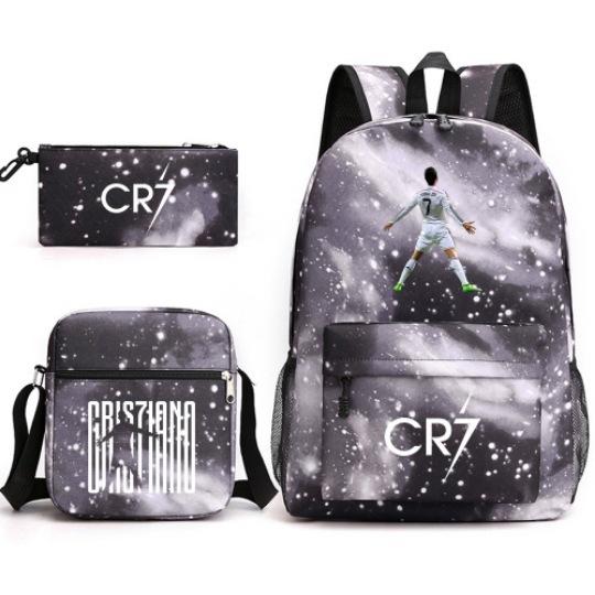 Youth Fashion Backpack Shoulder Bag Pencil Case Children'S Student School Bag 3-Piece Set