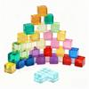 High Transparent Rainbow Crystal Acrylic Cubes Stacking Gem Blocks Sensory Building Blocks for Kids Learning Color Light Shadow