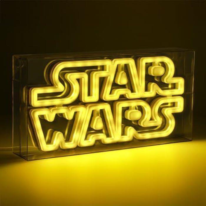 Enseigne lumineuse LED néon Star Wars - Paladone - Montable au mur ou autoportante - Jaune - Décoration murale