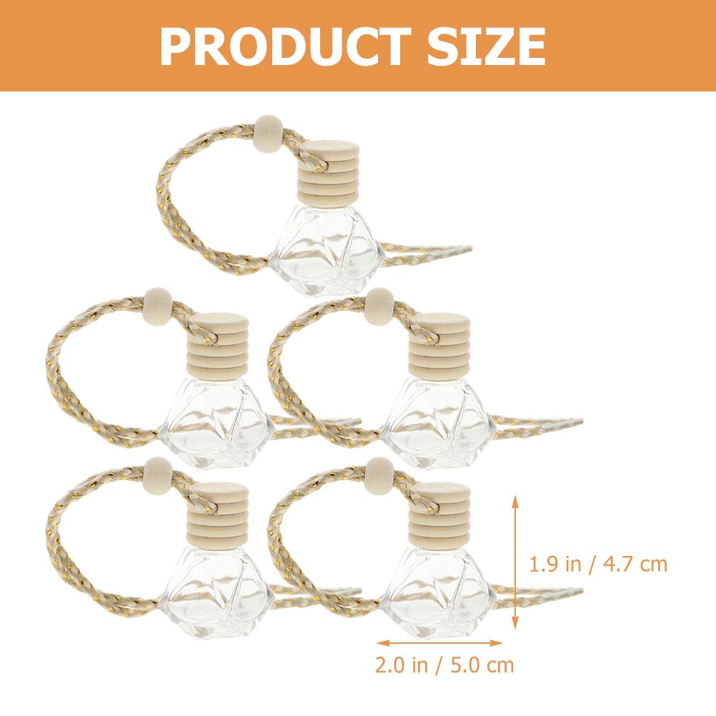 5pcs /10Pcs Perfume Bottle Scent Water Accessory Decorative Aroma Delicate Glass Hanging Car Diffuser Container Reusable