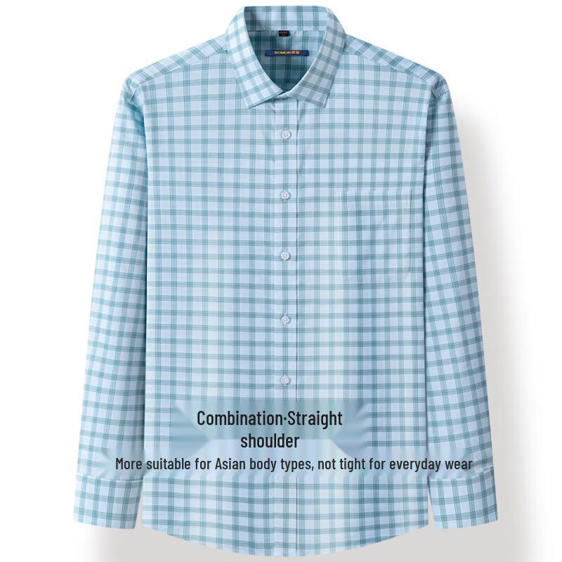 ROMON Men's Breathable Long Sleeve Business Shirt
