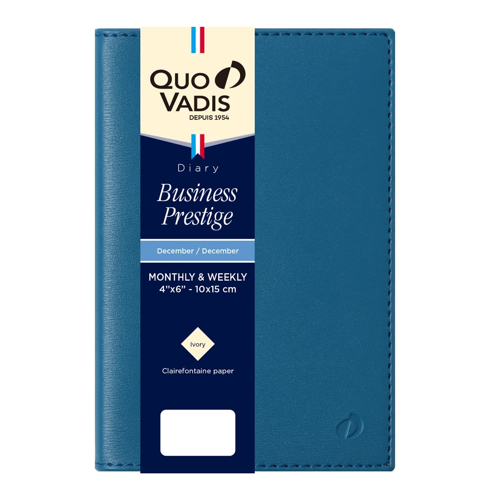 QUOVADIS 2026 Business Prestige Soho Weekly Vertical Diary A6 Variant 10x15cm steel blue qv28505sb