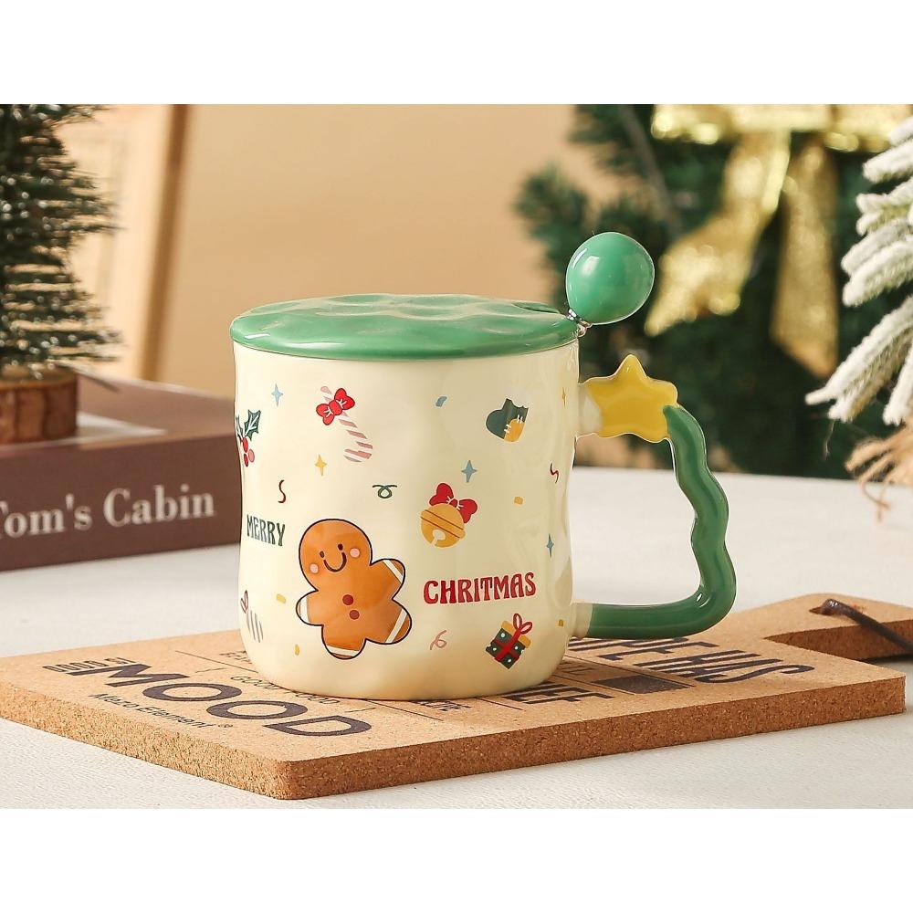 Creative Christmas Mug Christmas Ceramic Cup Souvenir Cup Coffee Cup with Lid Spoon Personalized Water Cup