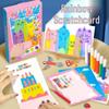 Rainbow Scratch Art DIY Bookmarks for Kids - Handmade, Colorful Scratch Paper Postcards and Graffiti Scroll Set.