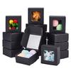 10 Pcs Square White/Kraft/Black Window Packaging Boxes, Various Sizes, Wedding Party Gifts, Handmade Soap Chocolate Flat Boxes