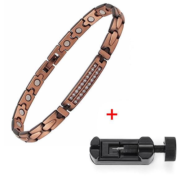 22CMTrendy Pure Copper Magnetic Pain Relief Bracelet for Men Therapy Magnets Bangle Link Chain Women Health Care Jewelry Wholesale