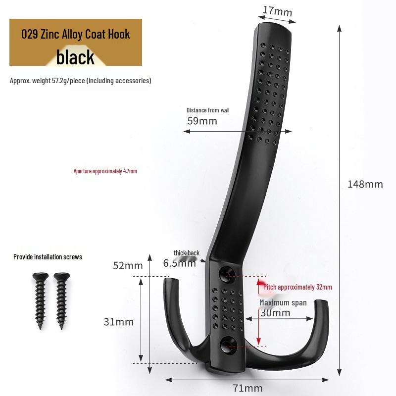 

Antique Style Zinc Alloy Coat & Hat Hook for Door, Bathroom, or Changing Room