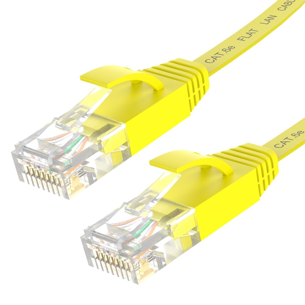 

GSPOWER Плоский LAN-кабель CAT6e 30м Жовтий Роз єм RJ45 Високошвидкісний Ethernet 250 МГц Підтримка Максимальна 1 Гбіт/с Сумісний з PlayStation TV Маршрутизатор Xbox