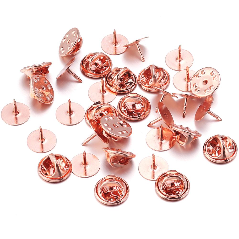 20sets Copper Locking Pin Back Brooch Badge Holder Metal Butterfly Brooch Buckle Badge Cufflinks For DIY Jewelry Making Supplies