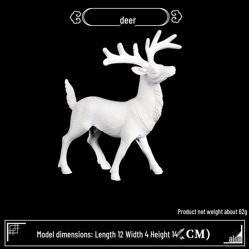 Children's Cognitive Toy: Solid Animal Models - Elk, Red Deer, Reindeer, and White-tailed Deer Christmas Ornament