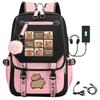Kapibara Cartoon Printed Children's Schoolbag Cute Large Capacity Primary and Secondary School Students Lightweight Spine Backpack