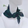 Literary And Elegant Yarn-Dyed Linen Plaid 70Cm Small Square Scarf, Neck Protection Japanese Simple And Versatile Small Scarf