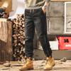 American retro jeans men's new spring and autumn tide brand old splicing tooling pants men's autumn casual pants