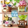 DIY Succulents Series Animal Potted brickheadz Assembled Building Blocks Small Particles Girl Toy Flower Toys for Children Gifts