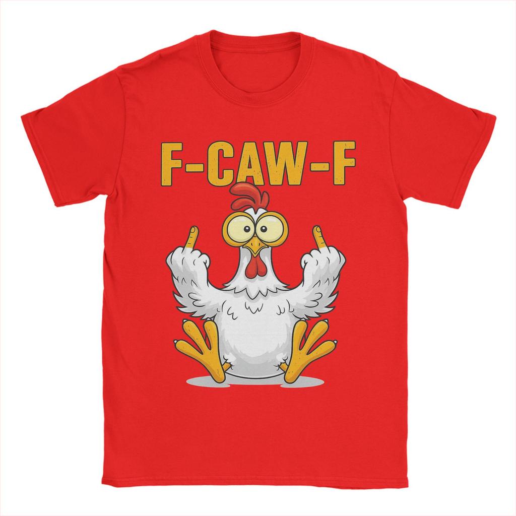 F-Caw-F-Chicken T-Shirt für Herren Neuheit Reines Baumwoll-T-Shirt Rundhals Kurzarm T-Shirts Geschenk Tops