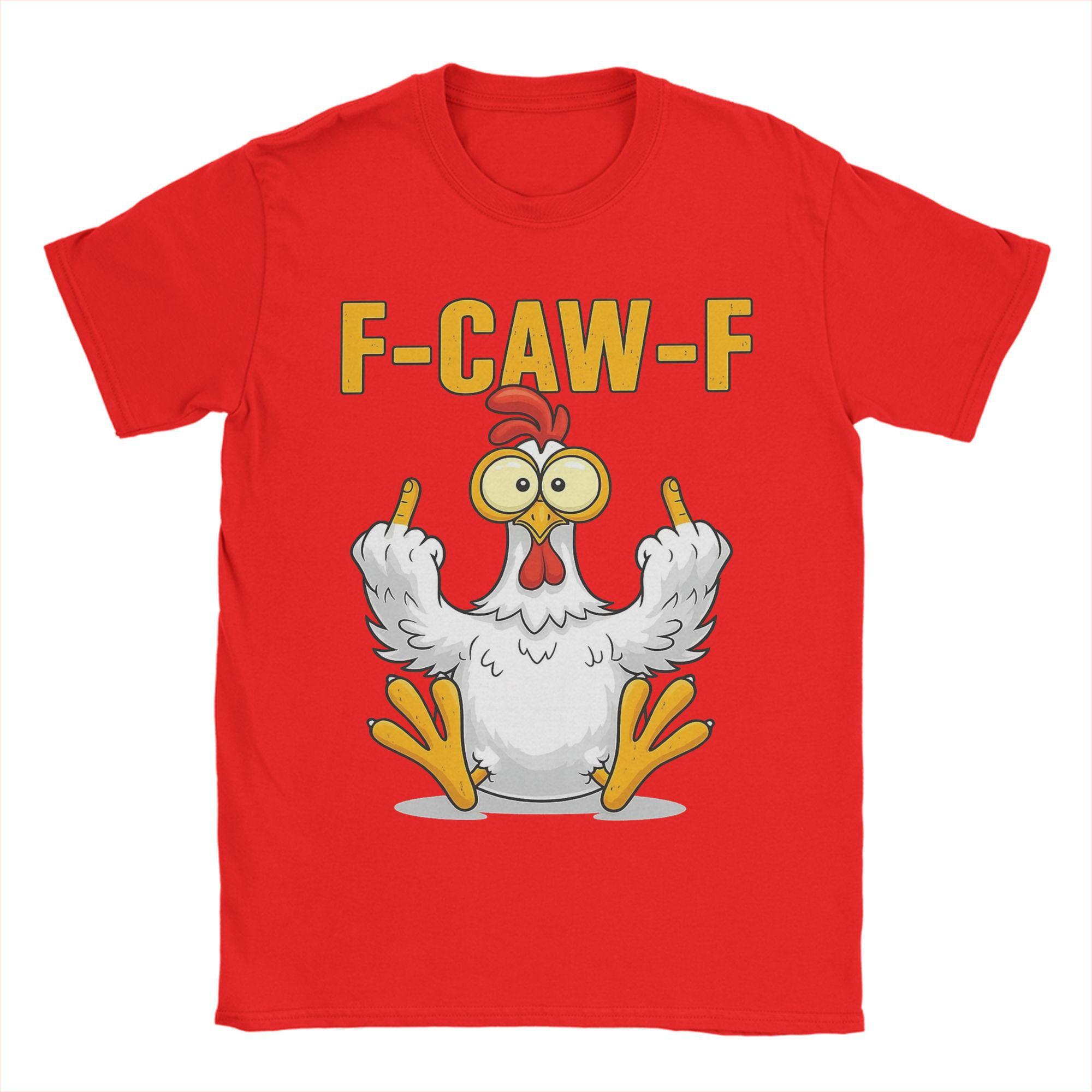 

Мужская футболка F-Caw-F-Chicken Новинка Чистый хлопок Футболка с круглым вырезом Короткий рукав Подарочные Топы S